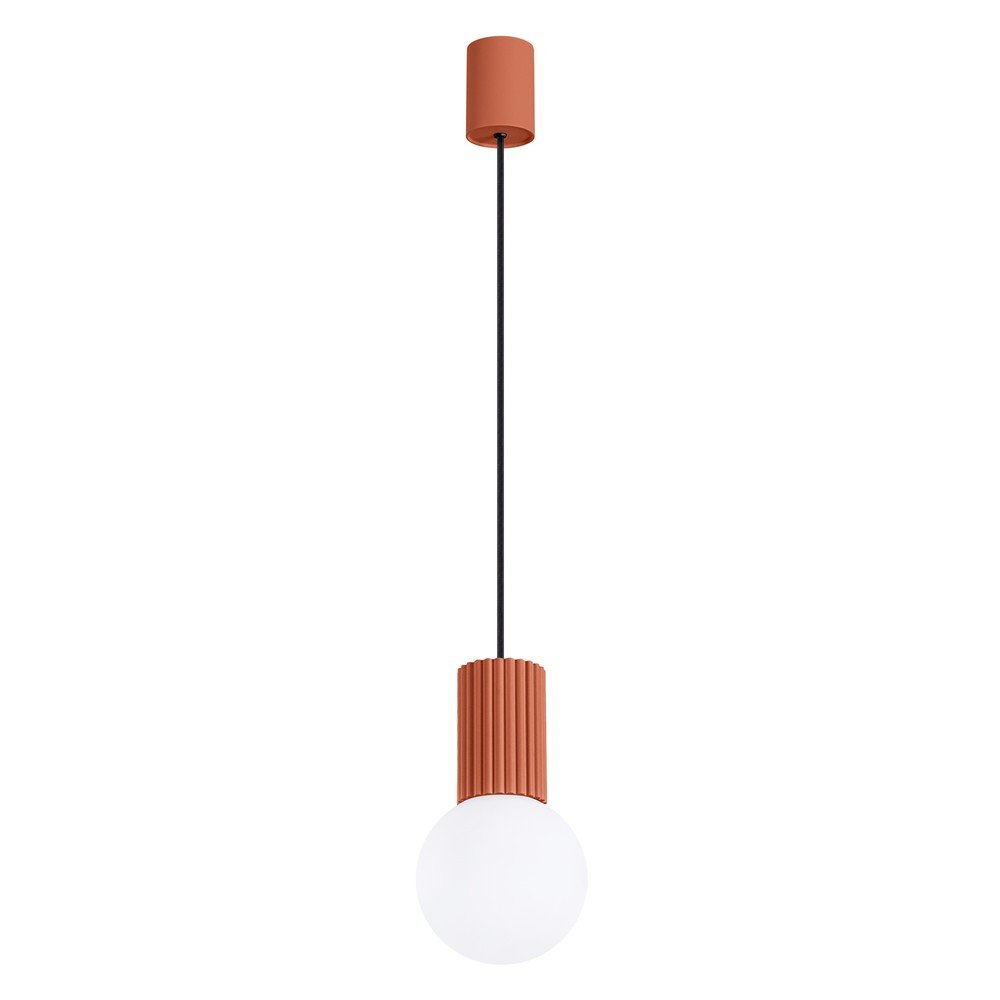 Oranžové závěsné svítidlo se skleněným stínidlem ø 12 cm Orbital – Sollux Sollux