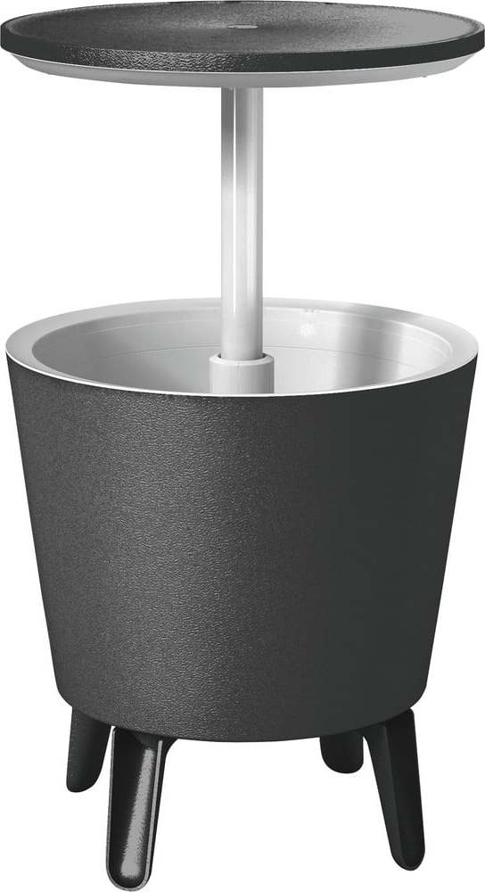 Plastový kulatý zahradní stolek se zásobníkem na led ø 49