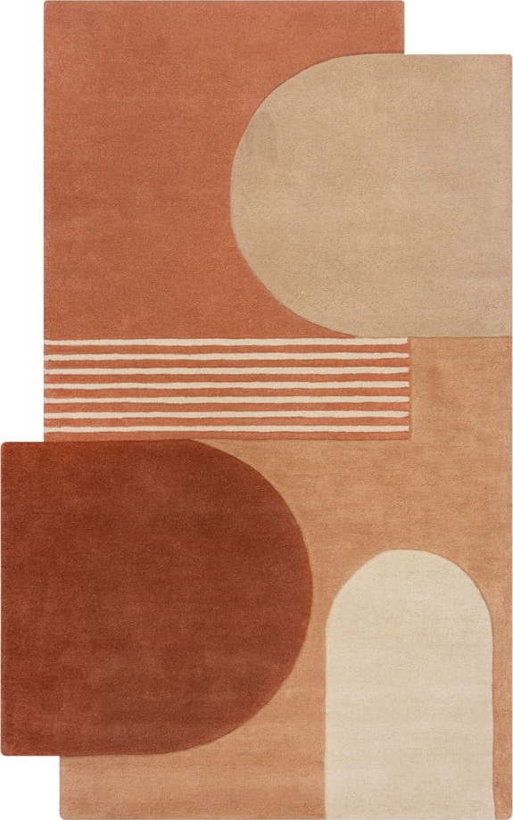 Ručně tkaný vlněný koberec v terakotové barvě 120x180 cm Lozenge Terracotta – Flair Rugs Flair Rugs