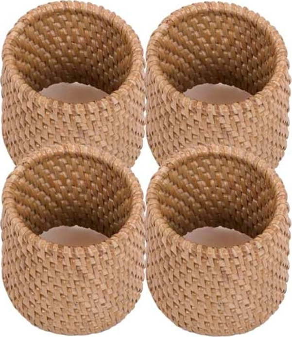 Sada 4 přírodních ratanových kroužků na ubrousky Tiseco Home Studio Tiseco Home Studio