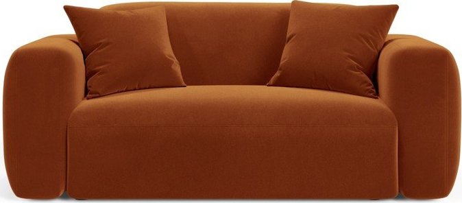 Sametová pohovka v terakotové barvě 180 cm Strino – Cosmopolitan Design Cosmopolitan design