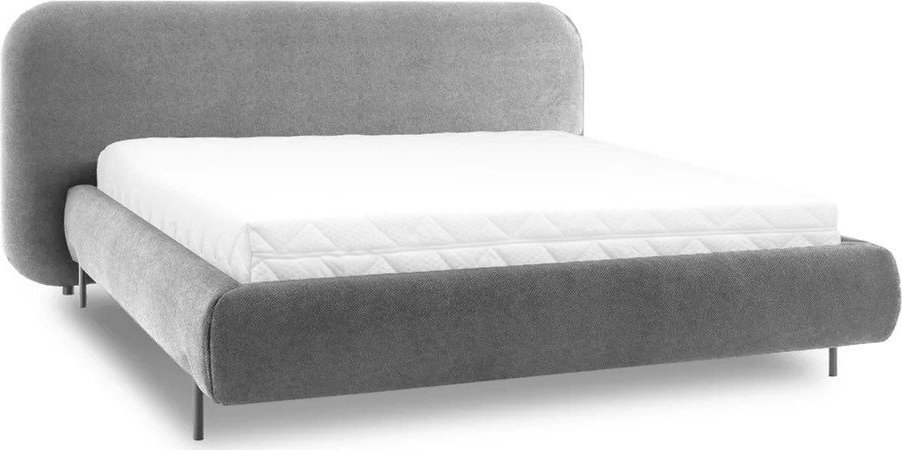 Šedá čalouněná dvoulůžková postel s úložným prostorem s roštem 160x200 cm Pointt – ELTAP ELTAP