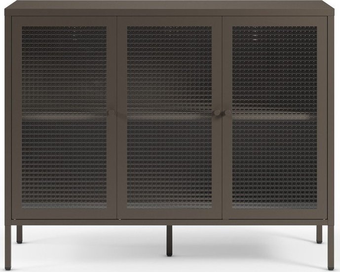 Šedá kovová vitrína 121x90x40 cm Layna – Marckeric Marckeric