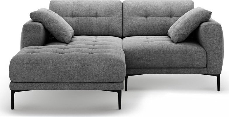 Šedá rohová pohovka (levý roh/s lenoškou) Bemy – Micadoni Micadoni