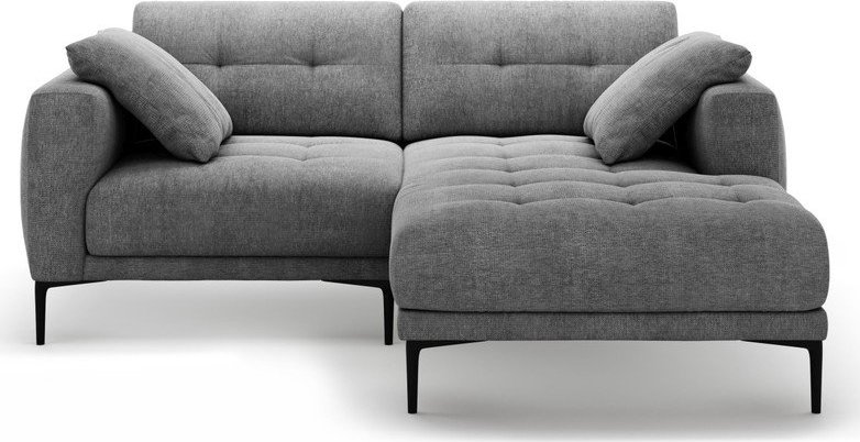 Šedá rohová pohovka (pravý roh/s lenoškou) Bemy – Micadoni Micadoni