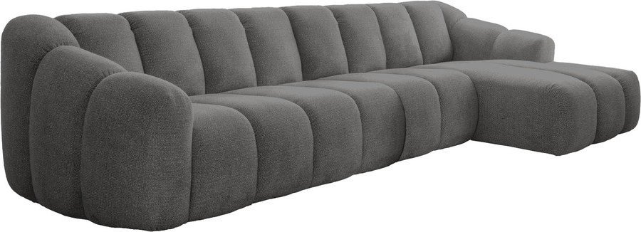 Šedá rohová pohovka (pravý roh/s lenoškou) Shell – Miuform Miuform