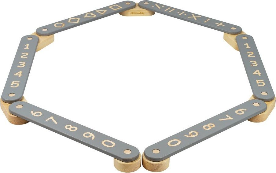 Šedá senzorická dráha z borovicového dřeva 10x408x5 cm Montessori – Meowbaby MeowBaby