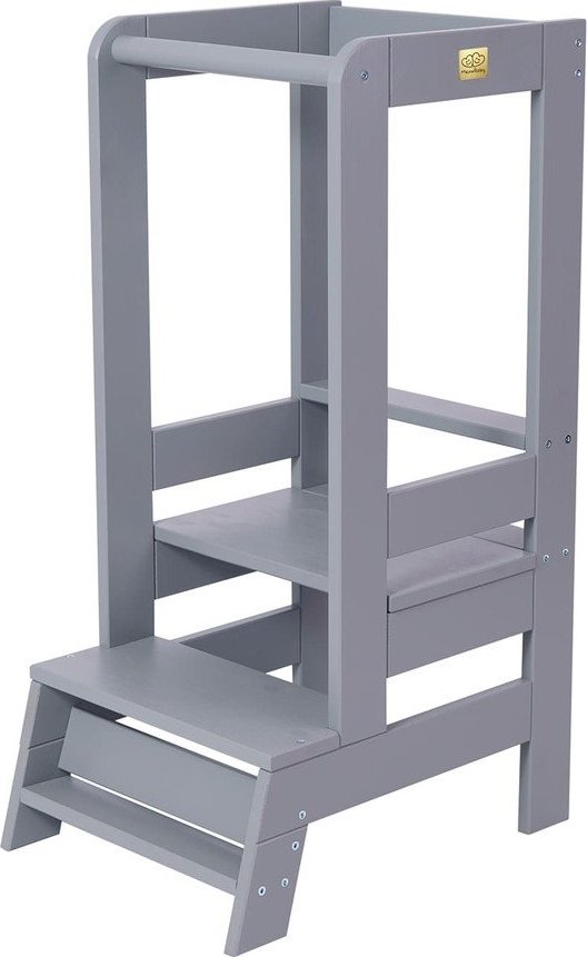 Šedá učicí věž z borovicového dřeva Montessori – Meowbaby MeowBaby
