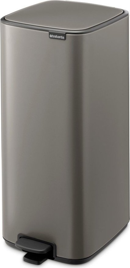 Šedý nášlapný ocelový odpadkový koš 30 l Bo – Brabantia Brabantia