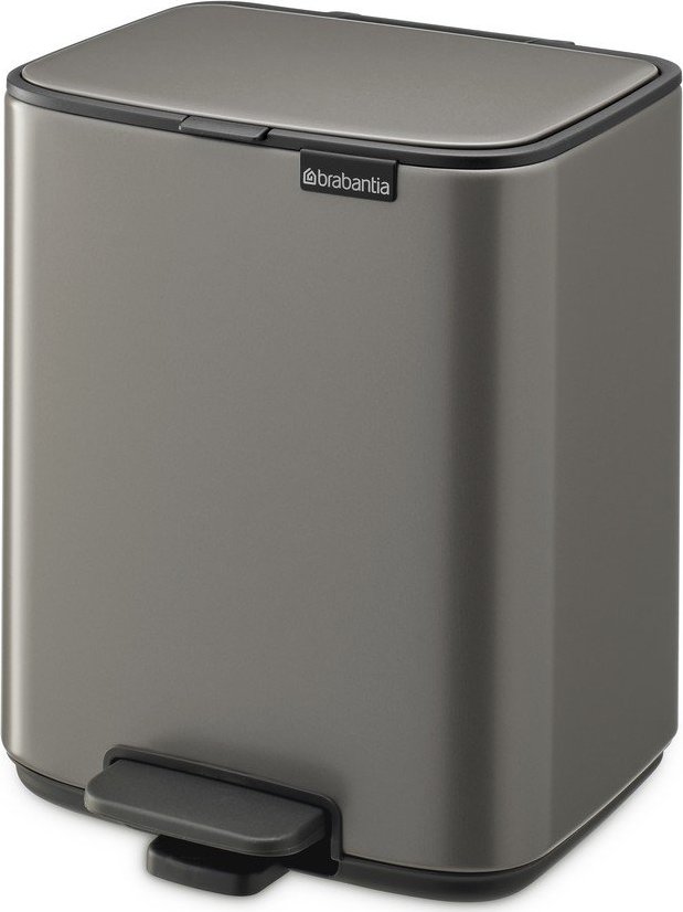 Šedý nášlapný ocelový odpadkový koš 7 l Bo – Brabantia Brabantia