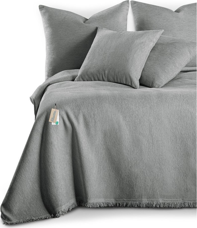 Šedý přehoz z žinylky 220x240 cm Talo – Filumi Filumi