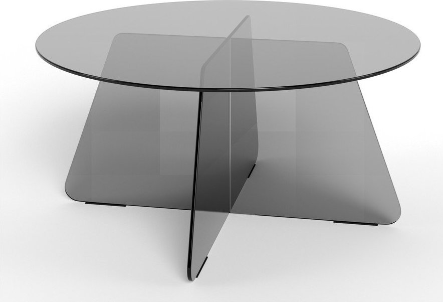 Šedý skleněný kulatý konferenční stolek ø 80 cm Samos – Actona Actona