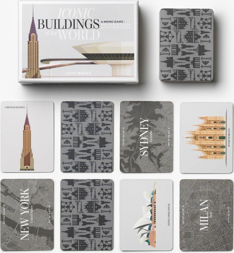 Společenská hra Memo game Iconic buildings – Printworks Printworks
