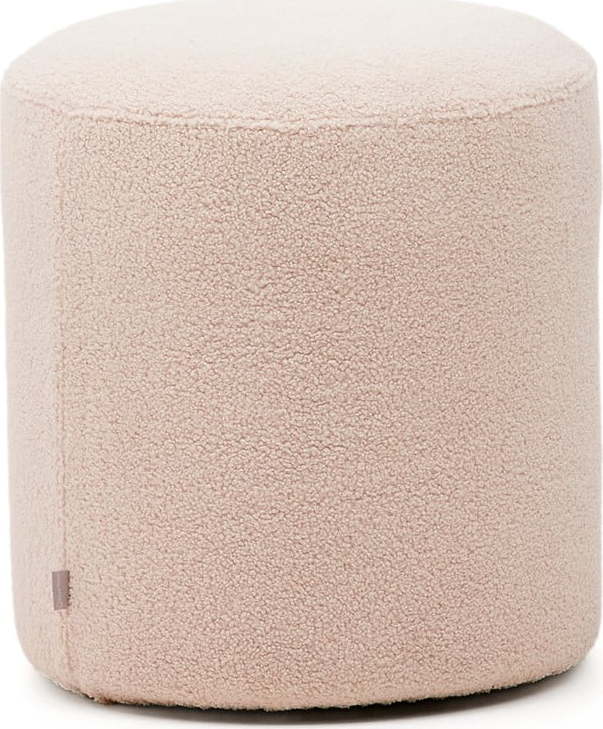 Světle růžový taburet z textilie bouclé Kaeli – Kave Home Kave Home