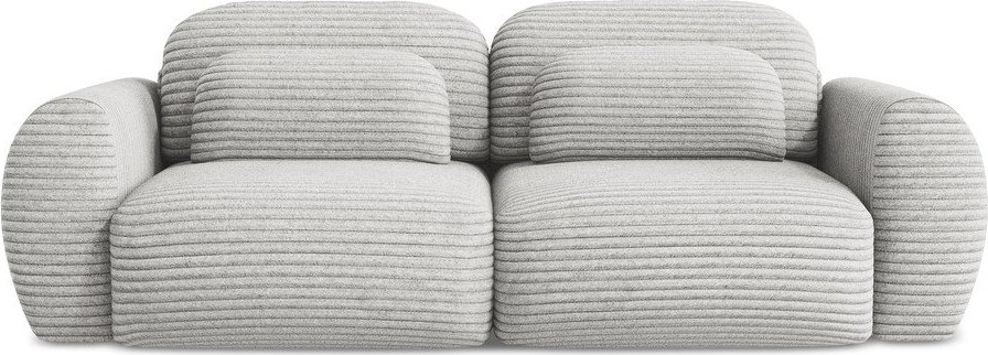 Světle šedá manšestrová rozkládací/s úložným prostorem pohovka 266 cm Kini – Makamii Makamii