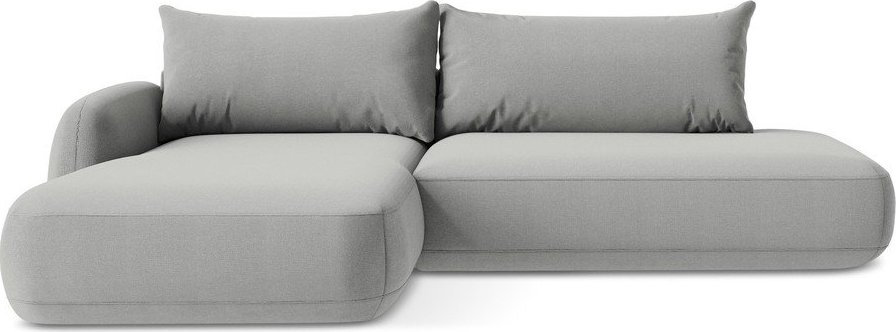 Světle šedá rozkládací rohová pohovka (levý roh/s lenoškou) Hale – Makamii Makamii