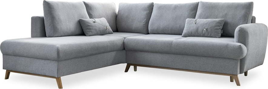 Světle šedá rozkládací/s úložným prostorem rohová pohovka (levý roh/do L) Scandic Lagom – Miuform Miuform