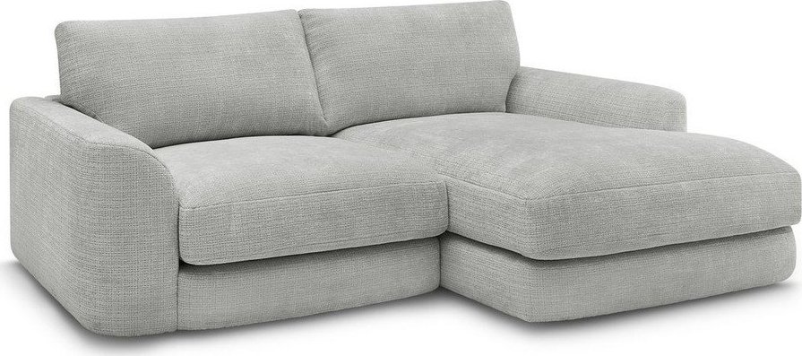 Světle šedá žinylková rohová pohovka (pravý roh/s lenoškou) Leonore – Bobochic Paris Bobochic Paris