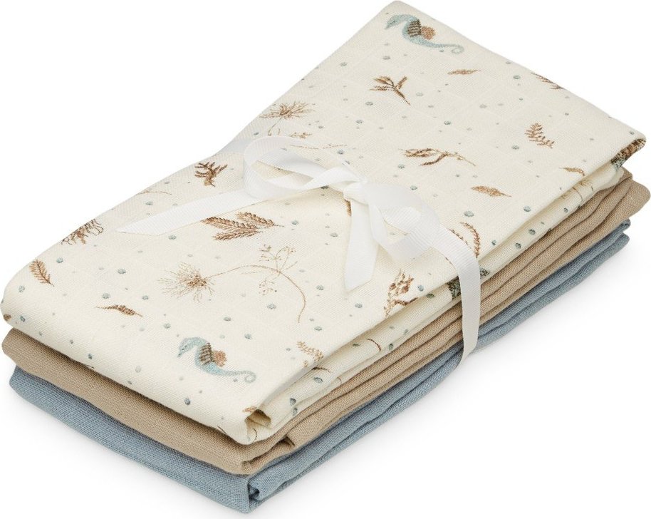 Světle žlutá pleny 3 ks z Bio bavlny 70x70 cm Sea Garden – Cam Cam Copenhagen Cam Cam Copenhagen