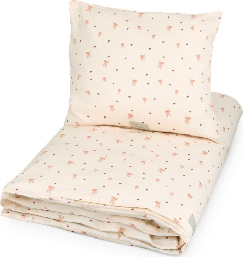 Světle žluté/růžové dětské povlečení na jednolůžko z Bio bavlny 140x200 cm Bows – Cam Cam Copenhagen Cam Cam Copenhagen