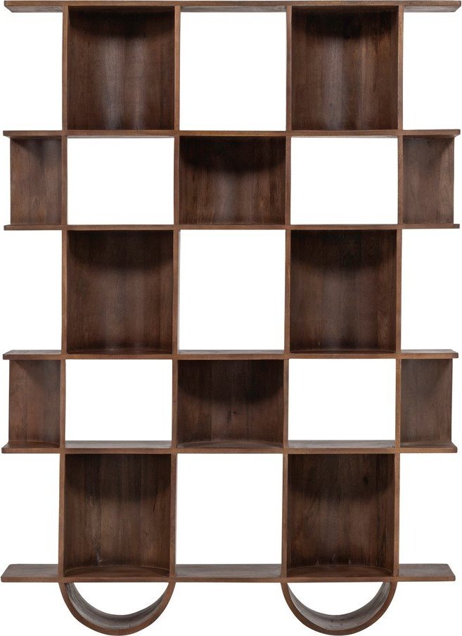 Tmavě hnědá knihovna z mangového dřeva 130x180x35 cm Sinne – WOOOD WOOOD