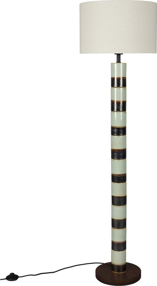 Tmavě hnědá/šalvějově zelená stojací lampa s textilním stínidlem (výška 143 cm) Vertigo – Dutchbone Dutchbone