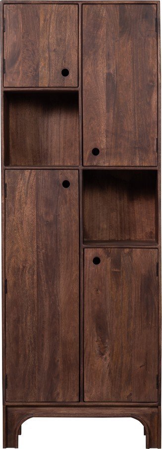 Tmavě hnědá skříňka z mangového dřeva 75x210x45 cm Staes – WOOOD WOOOD