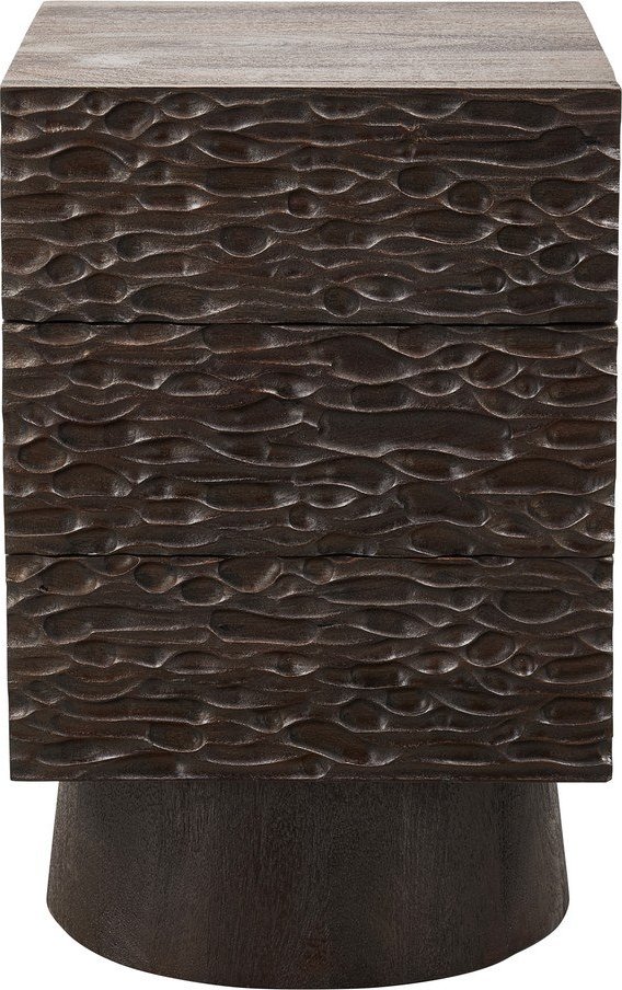 Tmavě hnědý noční stolek z mangového dřeva Crumble – WOOOD WOOOD