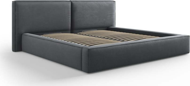 Tmavě šedá čalouněná dvoulůžková postel s úložným prostorem a roštem 180x200 cm Arendal – Cosmopolitan Design Cosmopolitan design