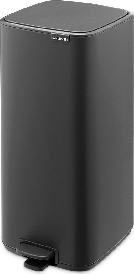 Tmavě šedý nášlapný ocelový odpadkový koš 30 l Bo – Brabantia Brabantia