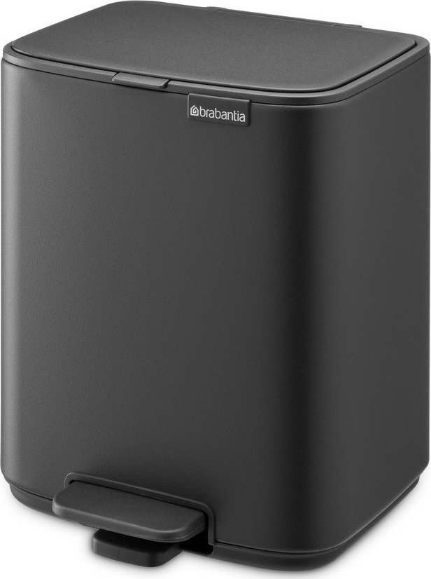 Tmavě šedý nášlapný ocelový odpadkový koš 7 l Bo – Brabantia Brabantia