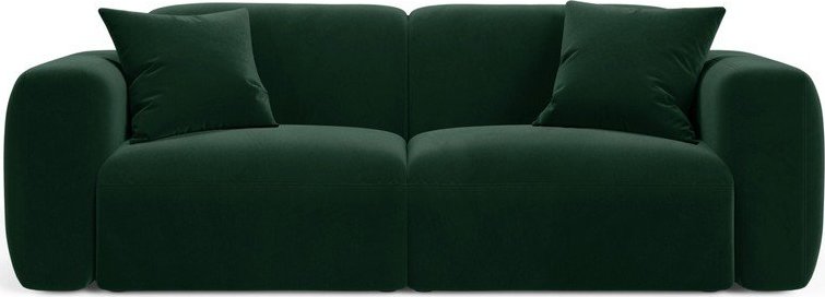 Tmavě zelená sametová pohovka 220 cm Strino – Cosmopolitan Design Cosmopolitan design
