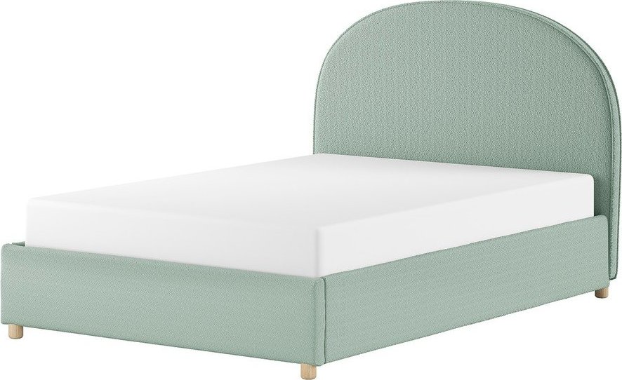 Zelená čalouněná dvoulůžková postel s úložným prostorem s roštem 140x200 cm Moon – Vipack Vipack