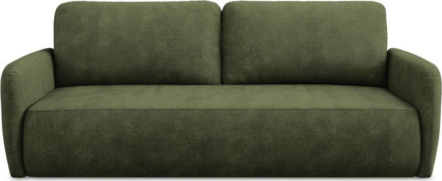 Zelená žinylková rozkládací/s úložným prostorem pohovka 218 cm Lilo – Makamii Makamii