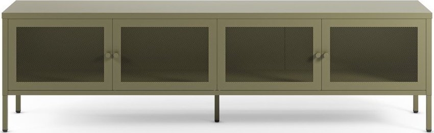 Zelený kovový TV stolek 160x50x35 cm Fayna – Marckeric Marckeric