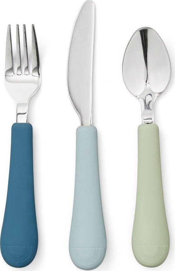 Zelený/modrý dětský příbor 3 ks ze silikonu Ocean Mix – Cam Cam Copenhagen Cam Cam Copenhagen