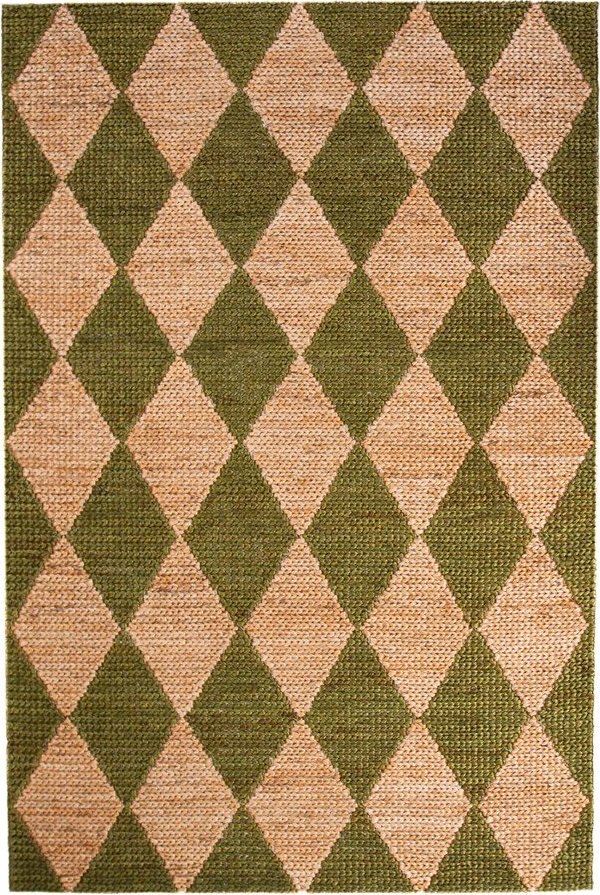 Zelený/v přírodní barvě ručně tkaný koberec s příměsí juty 160x230 cm Effie Diamond – Flair Rugs Flair Rugs