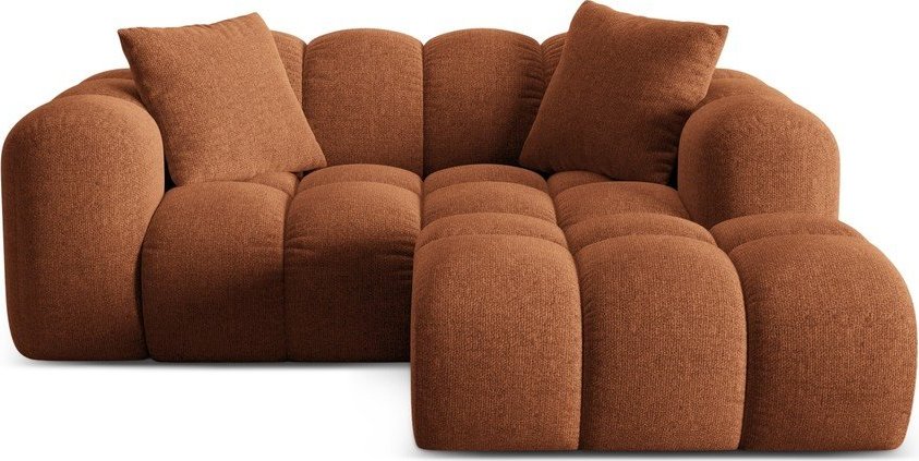 Žinylková rohová pohovka v terakotové barvě (pravý roh/s lenoškou) Treno – Cosmopolitan Design Cosmopolitan design