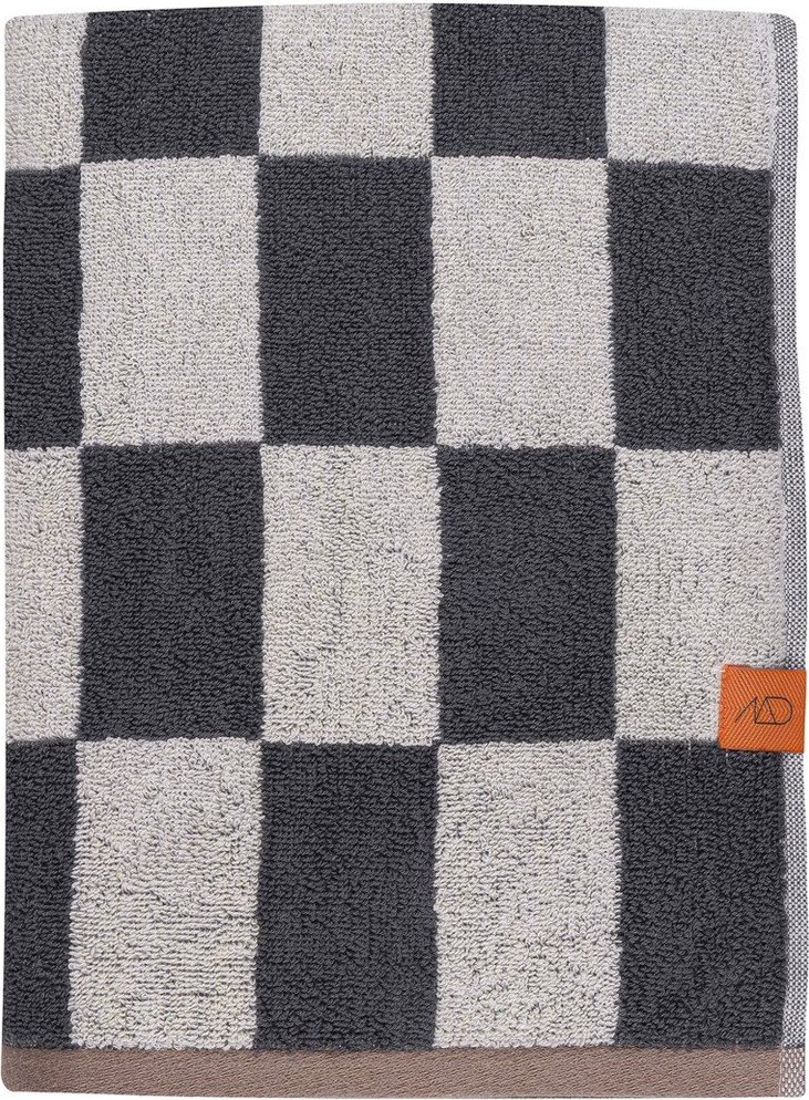 Antracitová/béžová froté osuška z bio bavlny 70x133 cm Retro – Mette Ditmer Denmark Mette Ditmer Denmark