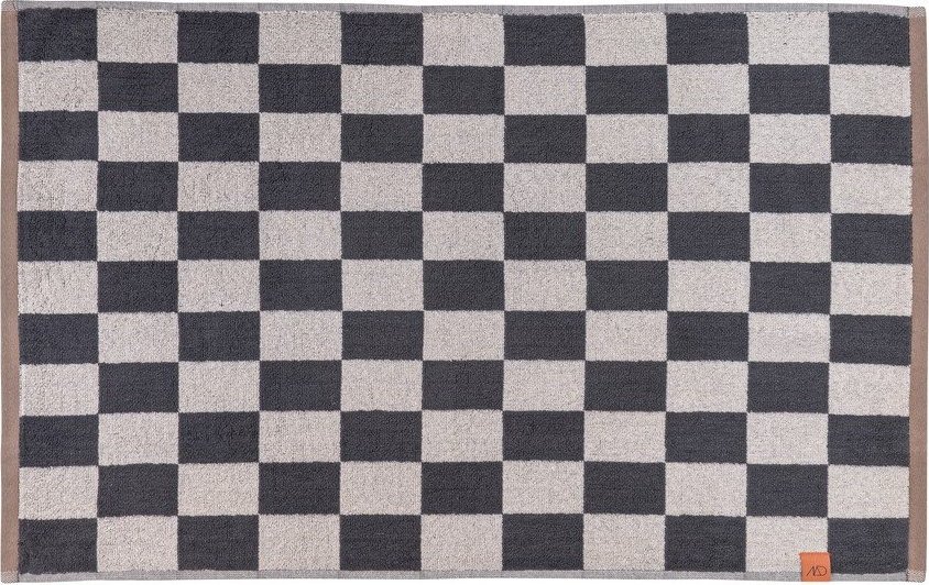 Antracitová/béžová koupelnová předložka do sprchy z bio bavlny 50x80 cm Retro – Mette Ditmer Denmark Mette Ditmer Denmark