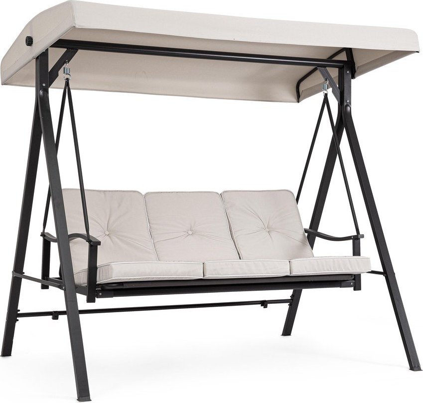 Antracitová/béžová kovová zahradní houpačka Taurus – Bizzotto Bizzotto