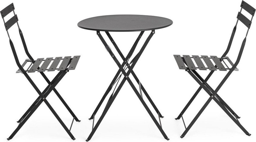 Antracitový ocelový zahradní jídelní set pro 2 Austin – Bizzotto Bizzotto