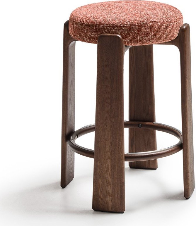 Barová stolička z jasanového dřeva v terakotové barvě/v tmavě přírodní barvě (výška sedáku 75 cm) Granite – Kave Home Kave Home