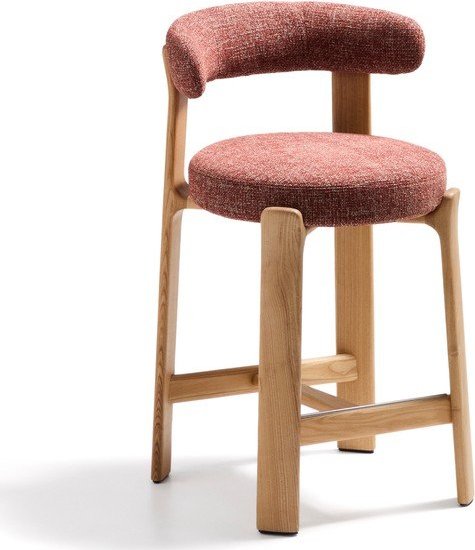 Barová židle z jasanového dřeva v terakotové barvě/ve světle přírodní barvě (výška sedáku 65 cm) Granite – Kave Home Kave Home