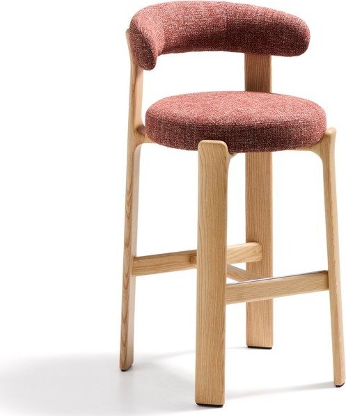 Barová židle z jasanového dřeva v terakotové barvě/ve světle přírodní barvě (výška sedáku 75 cm) Granite – Kave Home Kave Home