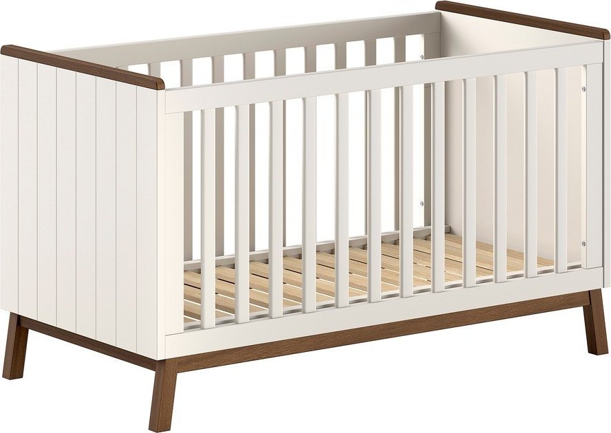 Béžová postýlka z borovicového dřeva s odnímatelným bokem/s nastavitelnou výškou 70x140 cm Sezane – Vipack Vipack