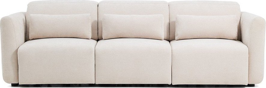 Béžová žinylková polohovací/rozkládací pohovka s lenoškou 255 cm Lares – Kave Home Kave Home