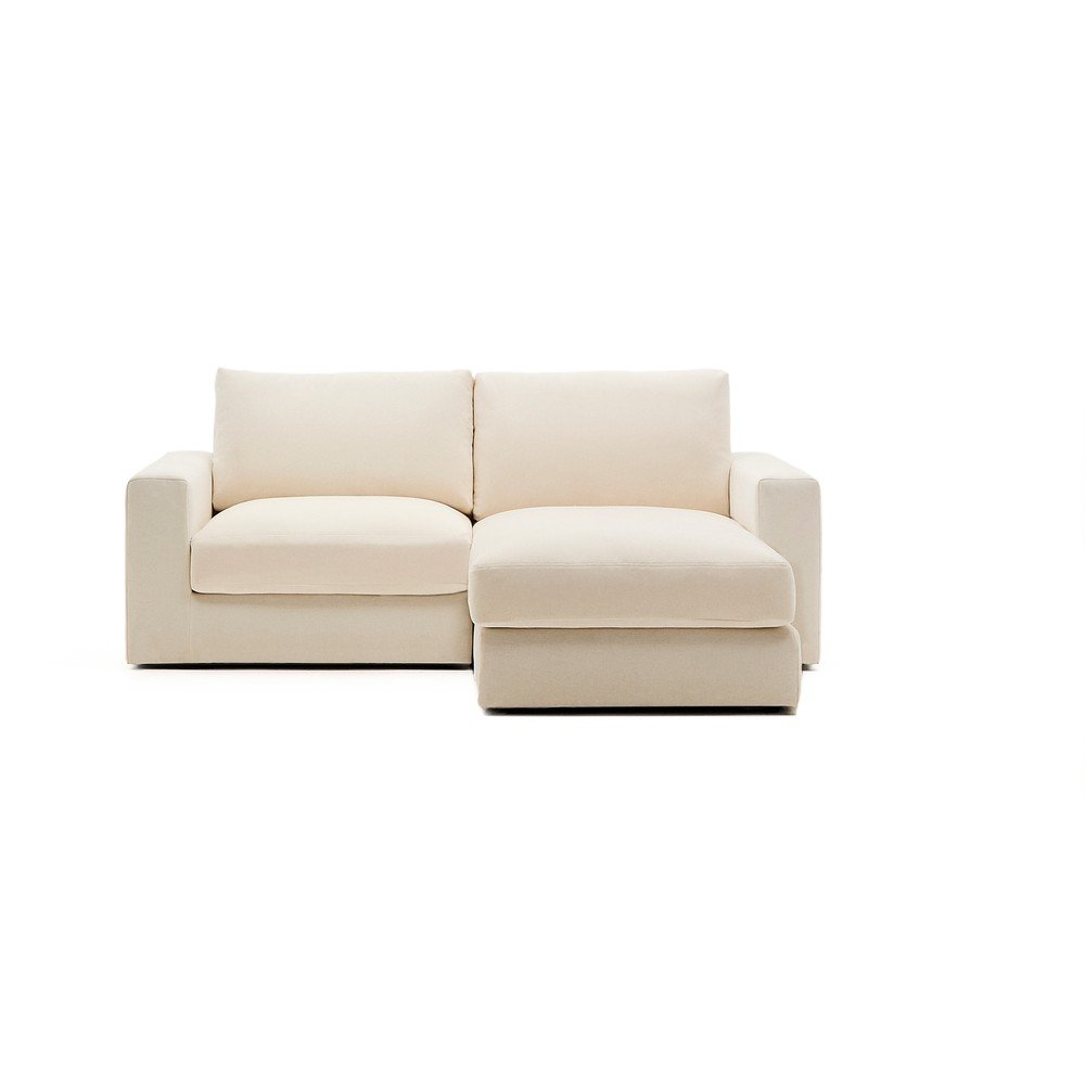 Béžová žinylková rohová pohovka (pravý roh/s lenoškou) Alea – Kave Home Kave Home