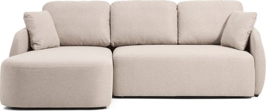 Béžová žinylková rozkládací rohová pohovka (pravý roh/s lenoškou) Laira – Kave Home Kave Home