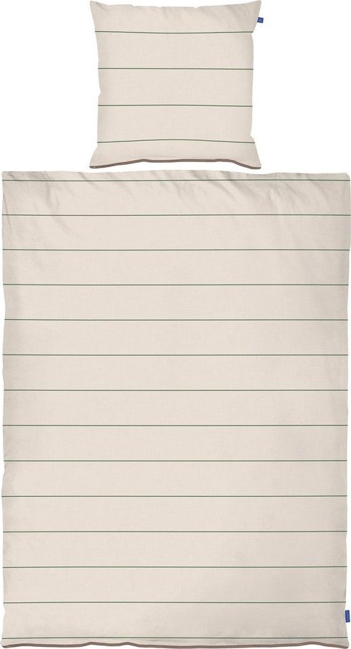 Béžové povlečení na jednolůžko z bavlněného saténu 140x200 cm Align – Mette Ditmer Denmark Mette Ditmer Denmark